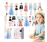 GIOCHIO CREATIVO DRESS UP - PUZLE MAGNETICO, set di bambole di carta | Attività di gioco fantasiosa di finta, costruttore di abilità motorie, gioco di abbinamento portatile per bambini in età prescola