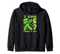 Gioco 67 Ore al Giorno Sei Sette Compleanno Gamer Felpa con Cappuccio