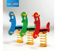 Gioco a molla " Banana" in polietilene da esterno per parchi, asili, ville giardino - Colore: Blu, MOLLA GIOCHI PLAYGROUND: Con molla filo 17,5mm - H 360mm + STAFFA OMEGA a tassellare