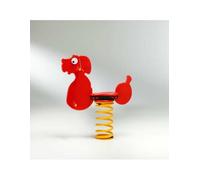 Gioco a molla " Cane " monoposto in polietilene da esterno per parchi, asili, ville e giardino - MOLLA GIOCHI PLAYGROUND: Con molla filo 20mm - H 400mm + STAFFA OMEGA a tassellare