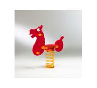 Gioco a molla " Cavallo" monoposto in polietilene da esterno per parchi, asili, ville e giardino - MOLLA GIOCHI PLAYGROUND: Con molla filo 17,5mm - H 360mm + STAFFA OMEGA a tassellare