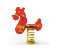 Gioco a molla " Cavallo Mustang" monoposto in polietilene da esterno per parchi, asili, ville e giardino - MOLLA GIOCHI PLAYGROUND: Con molla filo 17,5mm - H 360mm + STAFFA OMEGA a tassellare