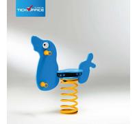 Gioco a molla " Foca " in polietilene da esterno per parchi, asili, ville giardino - MOLLA GIOCHI PLAYGROUND: Con molla filo 17,5mm - H 360mm + STAFFA OMEGA a tassellare