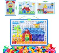 Gioco a mosaico, giocattolo per bambini, giocattolo educativo per imparare i colori, puzzle creativi per ragazzi e ragazze, 296 pezzi mattoncini da costruzione, giocattolo educativo per Natale