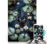 Gioco a quiz Gatto nero nelle ninfee Puzzle 2000 pezzi per adolescenti 70x100cm Adatto per la decorazione del desktop Adatto dai 14 anni in su