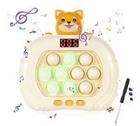 Gioco a Spinta Rapida con Schermo, Gioco Fidget Gioco Portatile Elettronico con 6 Modalità Gioco Giocattoli Fidget con Cacciavite per Bambini Regalo di Compleanno Bomboniera (Cane Giallo)