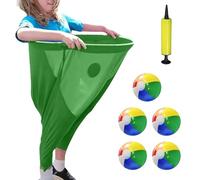 Gioco All'aperto con Pantaloni della Nonna, Gioco da Giardino con Pantaloni della Nonna per Adulti con 2-6 Palline In Pvc, Set di Giochi Sul Campo per Staffetta a Squadre/riunione Famili green 5*ball