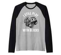 Gioco Ancora con i Blocchi Race Car Meccanico Humor Racing. Maglia con Maniche Raglan