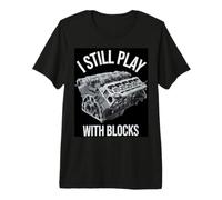 Gioco Ancora con i Blocchi Race Car Meccanico Humor Racing. Maglietta Premium