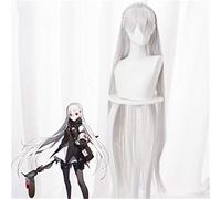 Gioco anime Arknights Cosplay Warfarin Parrucche in costume Capelli sintetici resistenti al calore argento bianco lungo per parrucca per giochi di ruolo per adulti