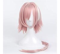 Gioco anime Fate Apocryph Astolfo Parrucche Cosplay Lungo rosa Resistente al calore Capelli sintetici Parrucca costume di Halloween + Cappellino parrucca KUJ6769