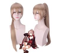 Gioco anime Parrucca Azur Lane Jean Bart Cosplay Costume Marrone Lungo rettilineo parrucche sintetiche resistenti al calore con coda di cavallo artiglio