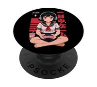 Gioco Anime per Ragazze Tutto il giorno Giapponese Waifu Gamer Boba Tea Giappone PopSockets PopGrip Adesivo