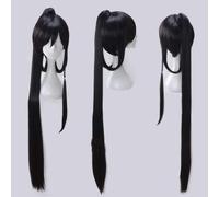 Gioco Biamoxer Touken Ranbu Online Izuminokamikanesada Parrucca nera da 120 cm Cosplay Parrucca per capelli Gioco anime Gioco di ruolo Parrucca Parrucca base + Ponyt Taglia unica