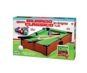 Gioco Biliardo Classico in Legno - Tavolo Compatto 50x31 cm