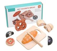 Gioco Bimba 3 Anni in Legno, Accessori per Cucine per Bambini per Giochi di Ruolo, Accessori da Cucina Educativi per Bambini a Partire Dai 3 Anni, Giochi del Pane con Chiusura in Velcro