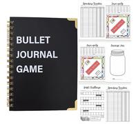 Gioco Bullet Journal Game Bullet Journals Taccuino di gioco Libro Tracker Diario Risparmi collegati a spirale Blocco note di pianificazione delle sfide budget mensile debito sfida diario risparmio