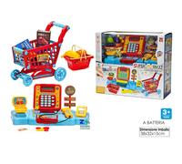 GIOCO CASSA SUPERMERCATO ELETTRONICO CON EFFETTI SONORI E CARRELLO PER LA SPESA