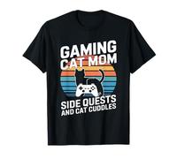 Gioco Cat Mamma Missioni Laterali E Gatto Coccole Gamer Maglietta