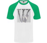 Gioco Con Coltelli Maglietta Da Baseball S/S Divertente Per Chef Uomo