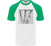 Gioco Con Coltelli Maglietta Da Baseball S/S Divertente Per Chef Uomo