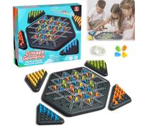 Gioco con Elastici e Triangoli, Trigglegame, Triggle Gioco da Tavola,Triggle Chain Triangle Game, Gioco Interattivo Con Peg,Trigger Gioco Elastici per 2-4 Giocatori,Gioco Triangoli per Bambini Adulti