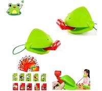 Gioco con la lingua di rana, maschera interattiva da rana con lingua soffiata, gioco di lucertole leccate, gioco con la lingua di rana con aria che soffia, divertenti giochi for tutta la famiglia(Two