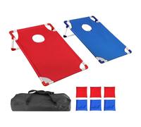 Gioco Cornhole - Set Da Tavolo Cornhole, Giochi Sul Prato Di Lancio Buco Mais, Gioco Di Lancio Di Fagioli | Scheda Da 22,8 X 20 Pollici | Include 6 Pouf | Giocattolo Portatile Pe