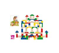 Gioco costruzioni in legno pezzi assortiti CWR Conf. 100 pezzi