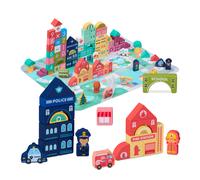 Gioco Costruzioni Mattoncini Legno Bambini 3 Anni Blocchi Motricità Impilare