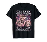 Gioco Crazy in The Head But Head Crazy Funny Cat Maglietta