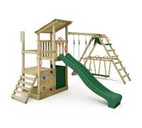 Gioco da giardino FATMOOSE FruityForest Fun XXL con ampliamento surf, altalena e scivolo, struttura da esterno per bambini con sabbiera, scaletta e accessori per il gioco (verde)