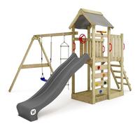 Gioco da giardino WICKEY MultiFlyer con altalena e scivolo, struttura da esterno per bambini con sabbiera, scaletta e accessori da gioco (antracite)