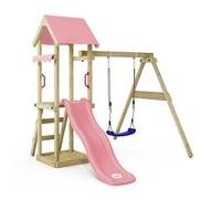 Gioco da giardino WICKEY TinyWave con altalena e scivolo, struttura da esterno per bambini con sabbiera, scaletta e accessori da gioco (rosa pastello)