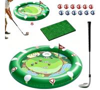 Gioco da Golf con Set Galleggiante per Piscina Gonfiabile con 12 Palline e Putter, Tavolo da Gioco Gonfiabile Multifunzionale, per Il Divertimento delle Vacanze in Famiglia