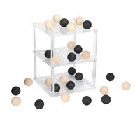 Gioco da tavolo 3D Tic Tac Toe, 3 strati con pannello acrilico e 28 sfere di legno, classico gioco di strategia XO per adulti, bambini, intera famiglia, gioco da tavolo per tutte le età