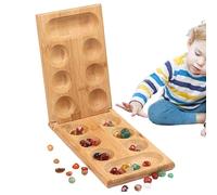 Gioco da tavolo Africa - Tradizionale tavolo con pietre, gioco di strategia | Scacchiera pieghevole in legno con pietre naturali colorate e ciottoli, intrattenimento per la famiglia, d