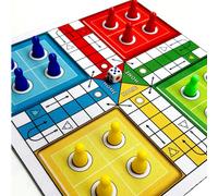 Gioco da tavolo classico LUDO, gioco di dadi per 2-4 giocatori, set da viaggio, gioco interattivo da tavolo adatto per famiglia, festa di Natale, Ognissanti e serate di gioco Set LUDO,16 pezzi degli s