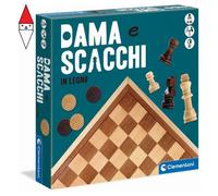 GIOCO DA TAVOLO CLEMENTONI DAMA E SCACCHI IN LEGNO