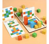 Gioco da tavolo con puzzle 3+ cubi, gioco di abbinamento a due giocatori con blocchi di costruzione interessanti, sviluppa immaginazione spaziale, analisi logica, coordinazione mano-occhio, include di