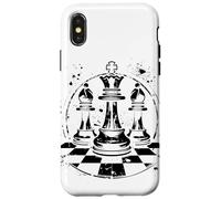 Gioco da tavolo con schizzi di pezzi di scacchi Custodia per iPhone X/XS