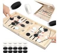 Gioco da Tavolo da Hockey,Gioco di Hockey in Legno,Gioco da Tavolo Interazione,Sling puck game,Giochi vincenti di Calcio Balilla,Tabella Desktop Battaglia 2in1 Gioco Hockey per la famiglia
