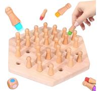 Gioco da tavolo di scacchi con carte di memoria in legno, gioco di abbinamento per bambini per allenare la mente, giocattoli educativi per imparare gli scacchi e la memoria, bambine dai 3 agli 8+ anni