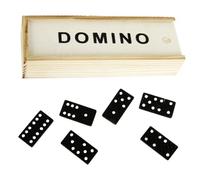 Gioco da tavolo DOMINO strategia scatola 28 pedine tessere nere puntini bianchi