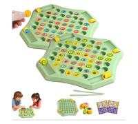 Gioco da tavolo Flip Match, gioco di memoria a scacchi con animali, gioco di memoria a scacchi con abbinamento for 4 giocatori(Green-Fruit+Vehicle)