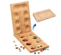 Gioco Da Tavolo | Gioco In Marmo Con Tavolo Da Legno | Kalaha Board Game Pieghevole Wooden Boardd | Giochi Tradizionali Di Famiglia Per Adulti E Bambini, Ottimo Per Feste, Viaggi,