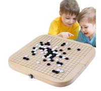Gioco da tavolo Go - Set pieghevole in legno | Giochi di portatili | Dama classica, intrattenimento per la famiglia, bambini, ragazzi, ragazze, attività indoor, divertimento in viaggio, gioc