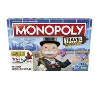 Gioco da tavolo Hasbro Gaming Monopoly World Tour con timbri per gettoni e tabellone cancellabile a secco per serate di gioco in famiglia