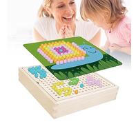 Gioco da Tavolo in Legno di Funghi, Inserisci Puzzle Colorati per Favorire la Tua Immaginazione (Giardino)
