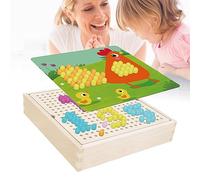 Gioco da Tavolo in Legno di Funghi, Inserisci Puzzle Colorati per Favorire la Tua Immaginazione (Tipo di Fattoria)